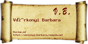 Várkonyi Barbara névjegykártya